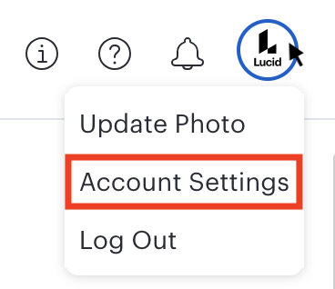 アカウント設定へのアクセスと更新 – Lucid