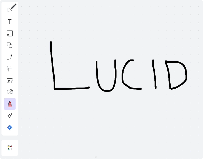 arrastando e selecionando0exemplo de desenho à mão livre emLucidspark.gif