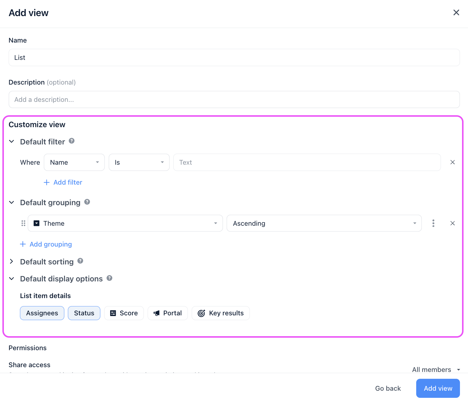 configure-the-list-ビュー-settings.png