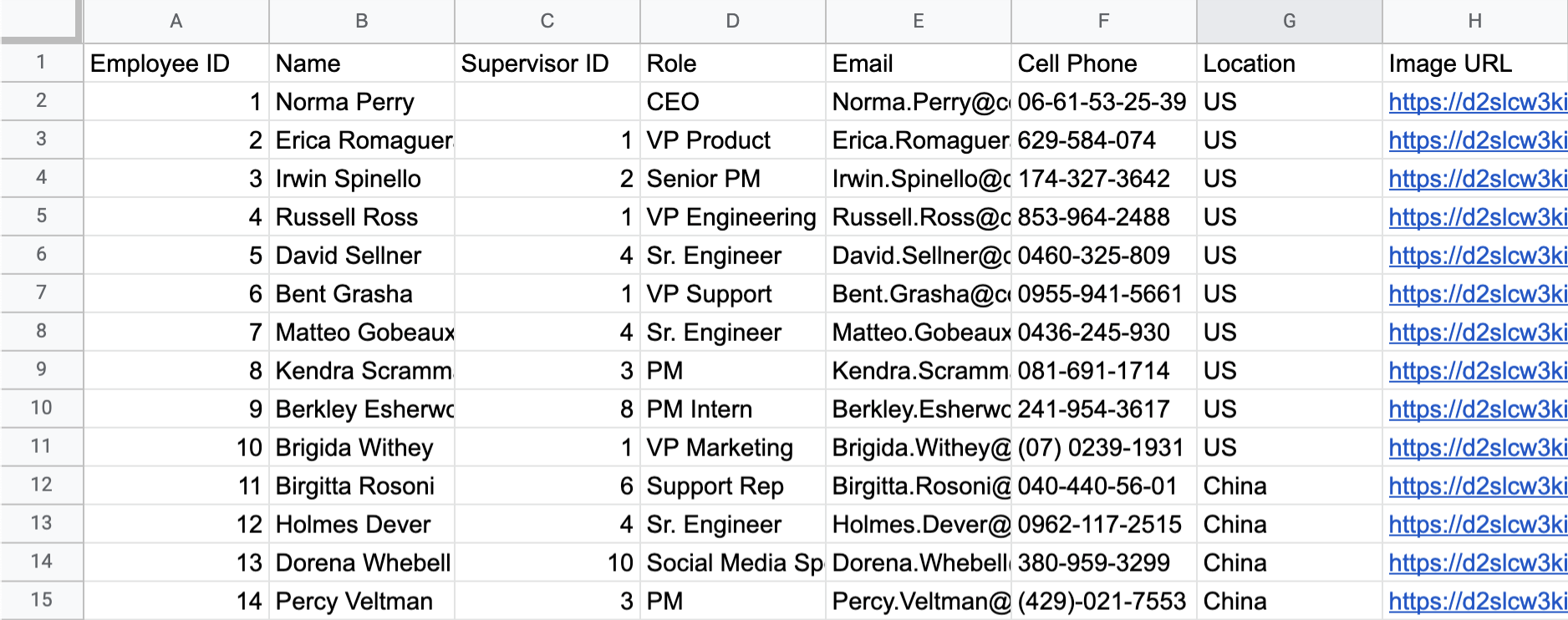 Beispiel für den Import eines Organigramms aus einemGoogle-Tabellenblatt mit zusätzlichen Details und Spalten mit Mitarbeitsinformationen.png